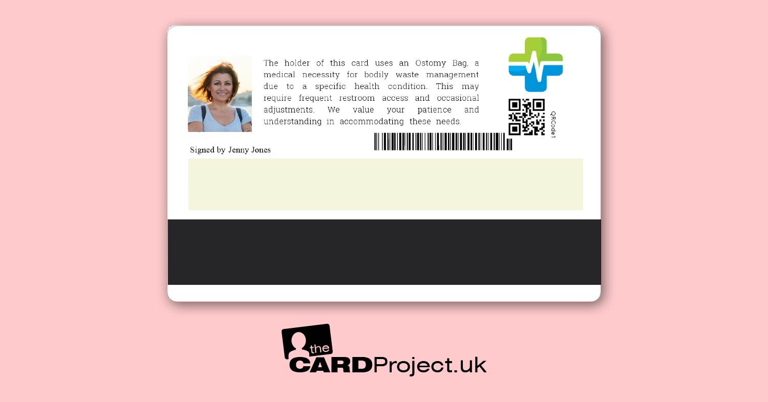 Ostomy Bag Premium Medical ID Card (REAR)